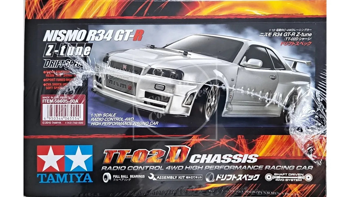 Tamiya RC 1/10 Nismo R34 GT-R Z-Tune 4WD Drift Spec Kit TT-02D Chassis 58605-60A