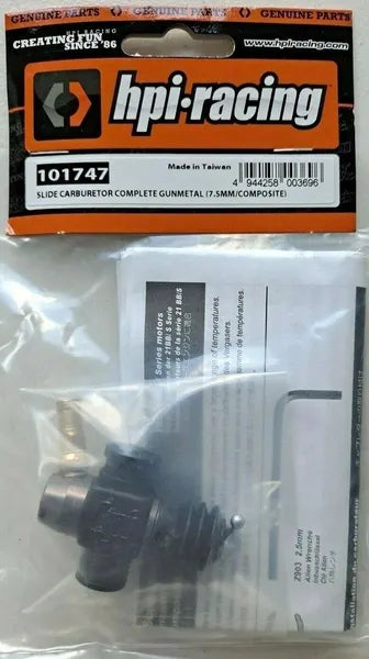 HPI Racing Complete Slide Carburetor Gunmetal (7.5mm/Composite) 101747