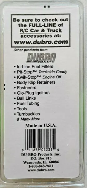 DUBRO Racing Silicone Nitro Fuel Line Tubing, Green, 2' - 2231