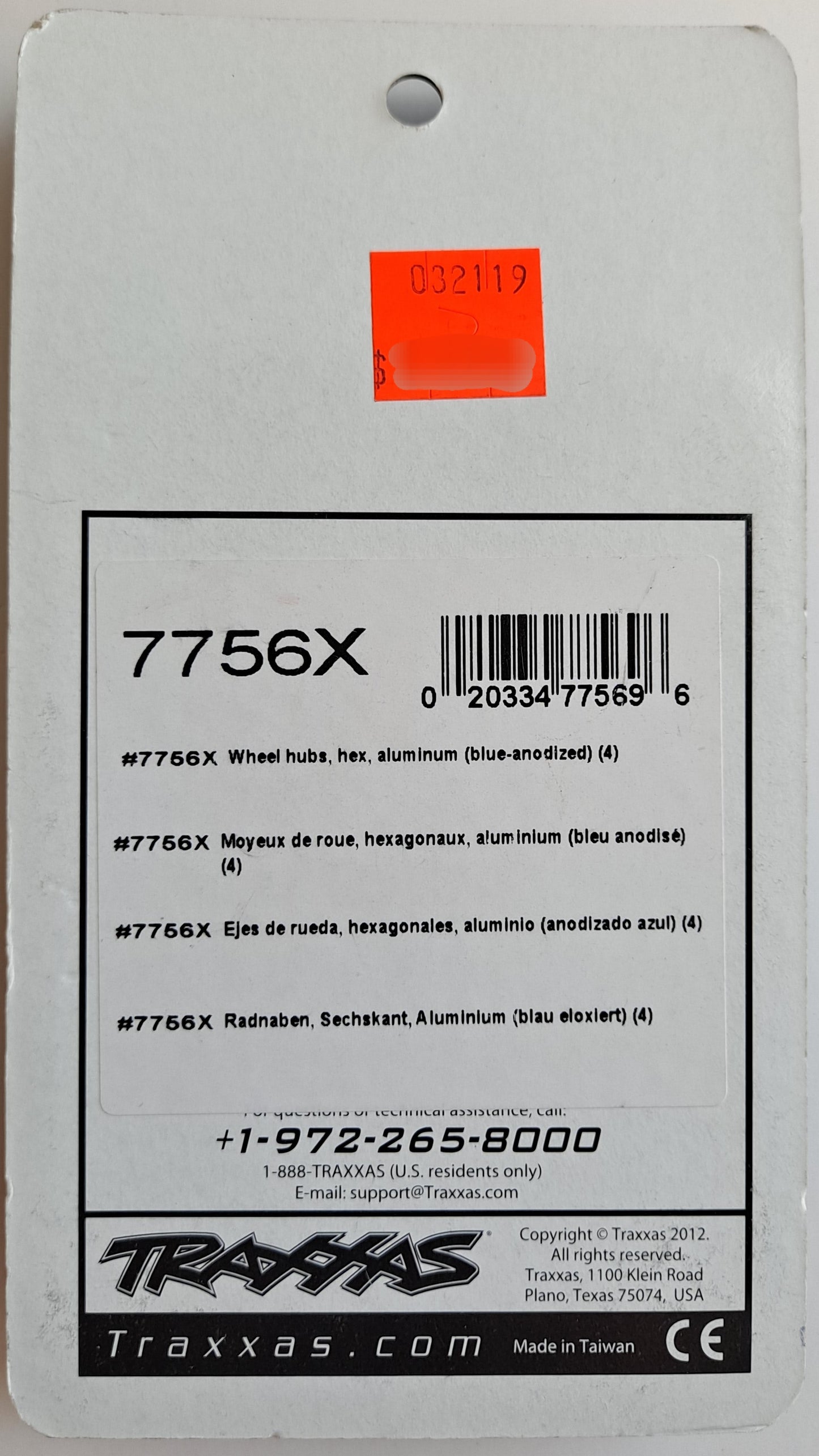 Traxxas Aluminum Wheel Hex Hub Blue (4 pcs) #7756X