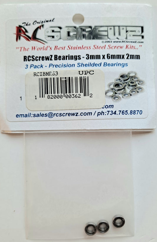 RCScrewZ 3 x 6 x 2mm Precision Bearings (3 pcs) RCZBMR63