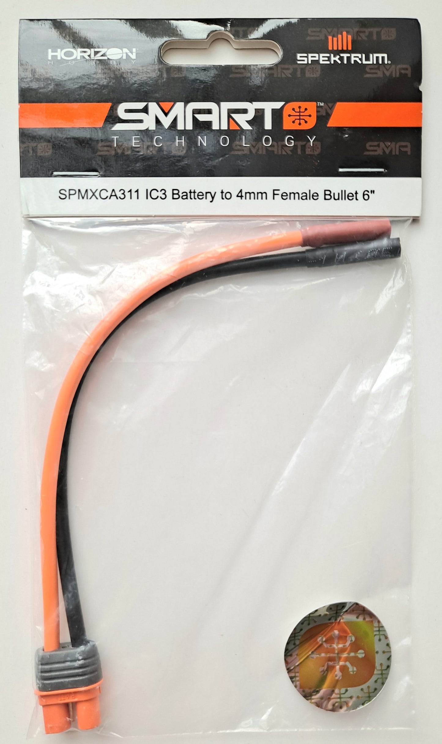 Spektrum 6" IC3 Battery to 4mm Female Bullet SPMXCA311