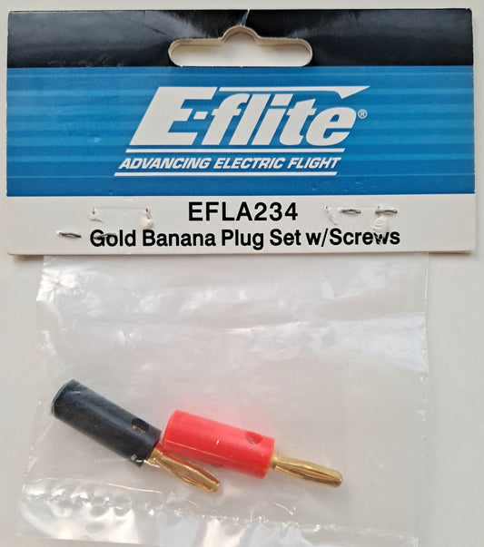 E-Flite Gold Banana Plug Set with Screws EFLA234