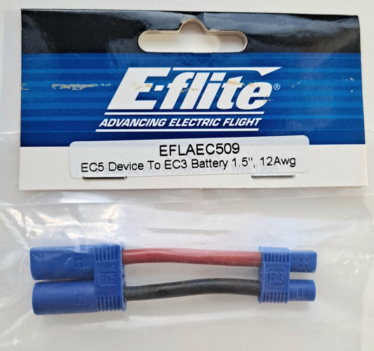 E-Flite 1.5" EC5 Device to EC3 Battery Lead 12 AWG EFLAEC509