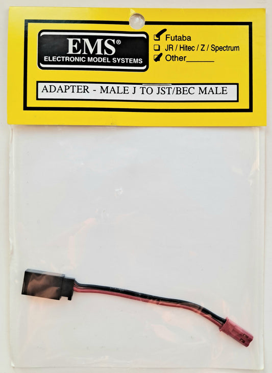 EMS Male Futaba J to JST/BEC Male Adapter Cable EMO0150