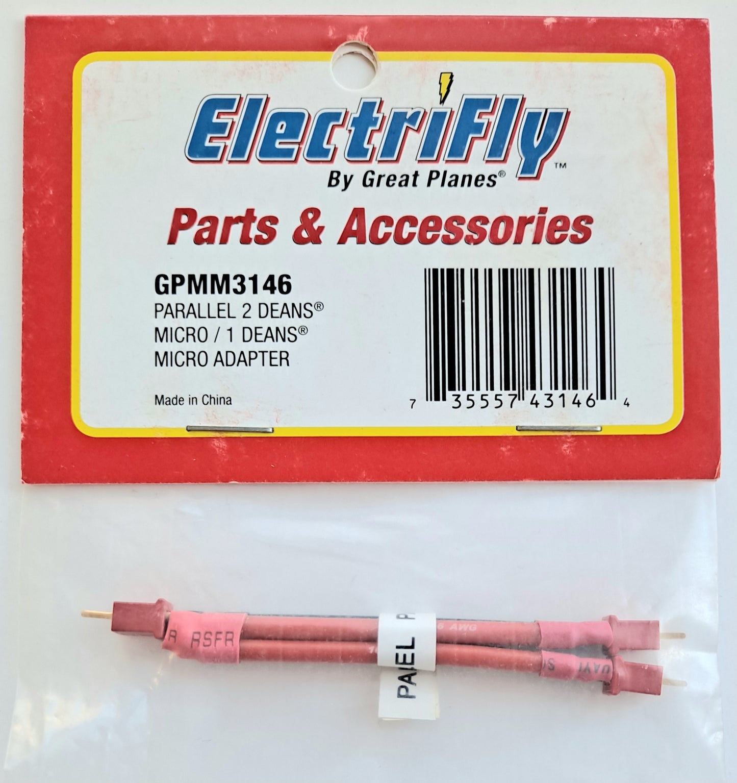 Electrifly Parallel 2 Deans Micro to 1 Deans Micro Adapter GPMM3146