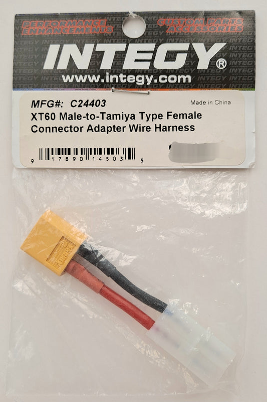 Integy XT60 Male-to-Tamiya Female Connector Adapter Wire Harness C24403