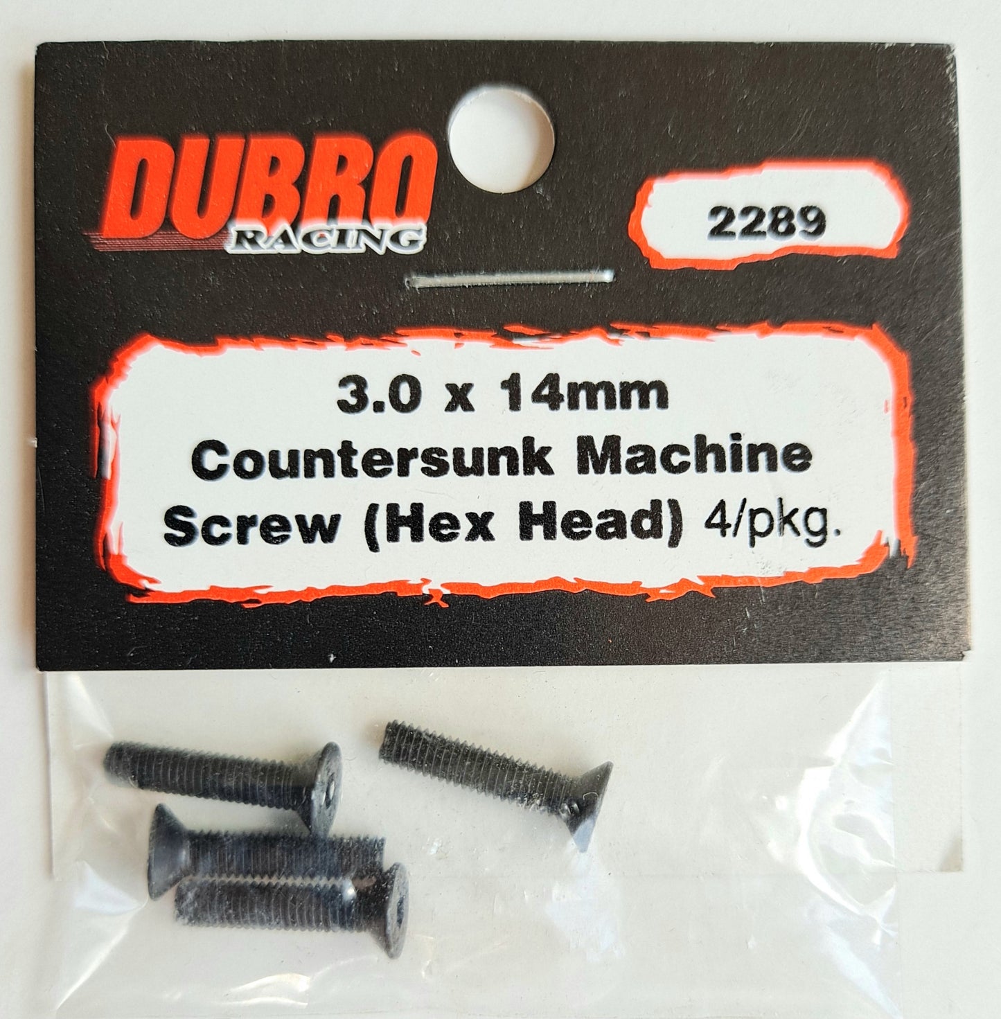 Du-Bro 3.0 x 14mm Countersunk Machine Screw Hex Head (4 pcs) #2289