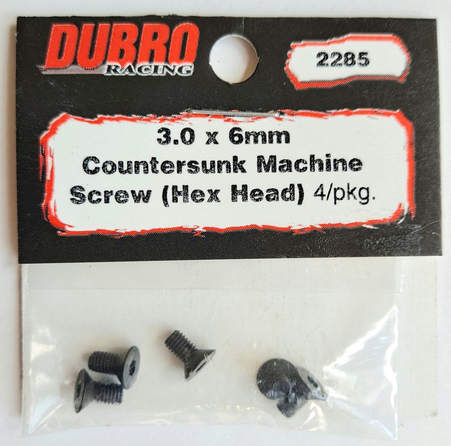 Du-Bro 3.0 x 6mm Countersunk Machine Screw Hex Head (4 pcs) #2285