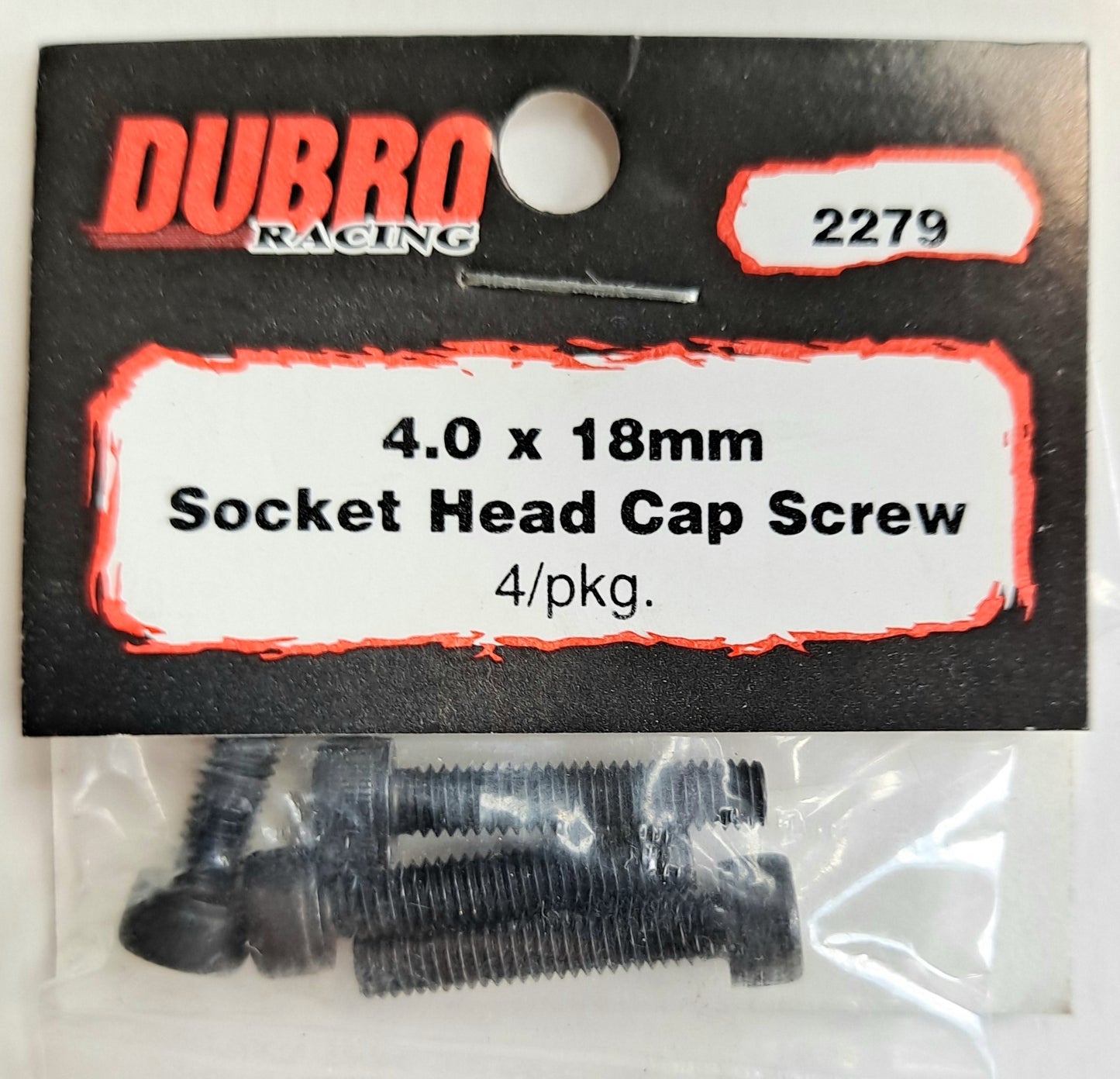 Du-Bro 4.0 x 18mm Socket Head Cap Screw (4 pcs) #2279