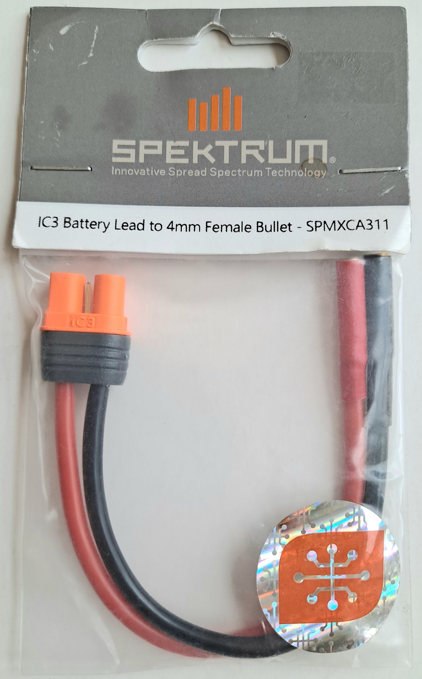 Spektrum 6" IC3 Battery to 4mm Female Bullet SPMXCA311