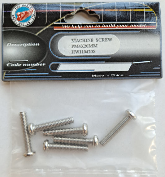The World Models 4x20mm Pan Head Machine Screw (6 pcs) HW110420S