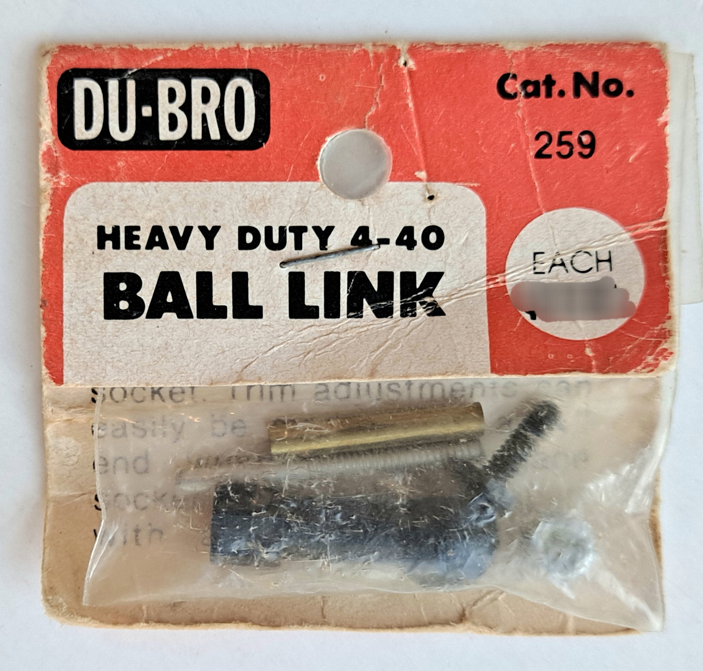 Vintage NOS Du-Bro 4-40 Heavy Duty Ball Link #259