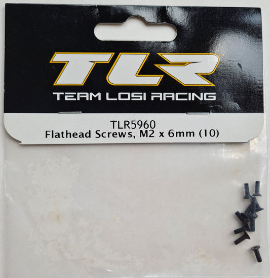 Team Losi Racing M2 x 6mm Flathead Screws (10 pcs) TLR5960
