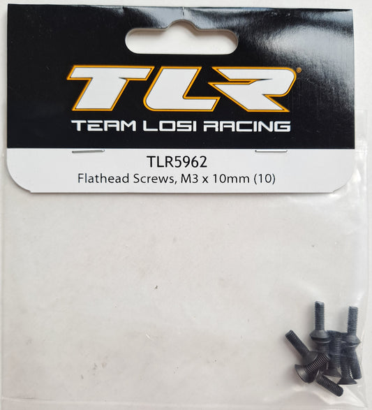Team Losi Racing M3 x 10mm Flathead Screws (10 pcs) TLR5962