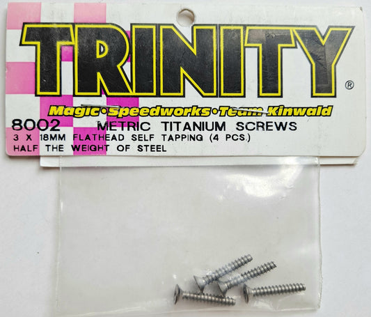 Trinity M3 x 18mm Titanium Flathead Self Tapping Screws (4 pcs) 8002