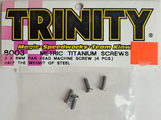 Trinity M3 x 8mm Titanium Pan Head Machine Screws (4 pcs) 8003