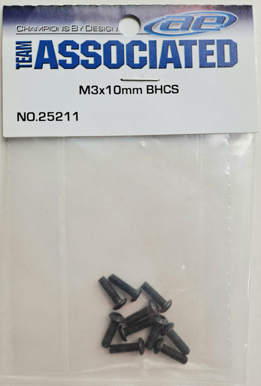 Team Associated M3 x 10mm Button Head Screws (10 pcs) 25211