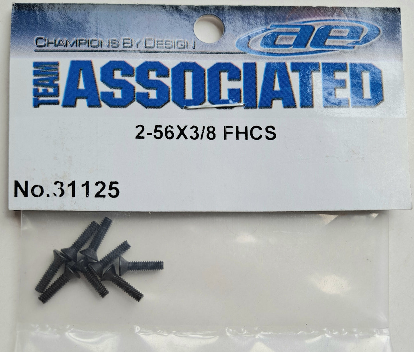 Team Associated 2-56 x 3/8 Flat Head Countersunk Screws (8 pcs) 31125