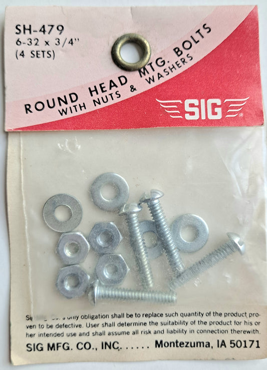 SIG 6-32 x 3/4" Machine Screws, Nuts & Washers (4 sets) SH-479