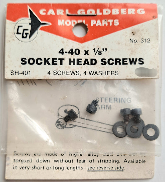 Carl Goldberg 4-40 x 1/8" Socket Head Screws and Washers (4 each) SH-401 #312