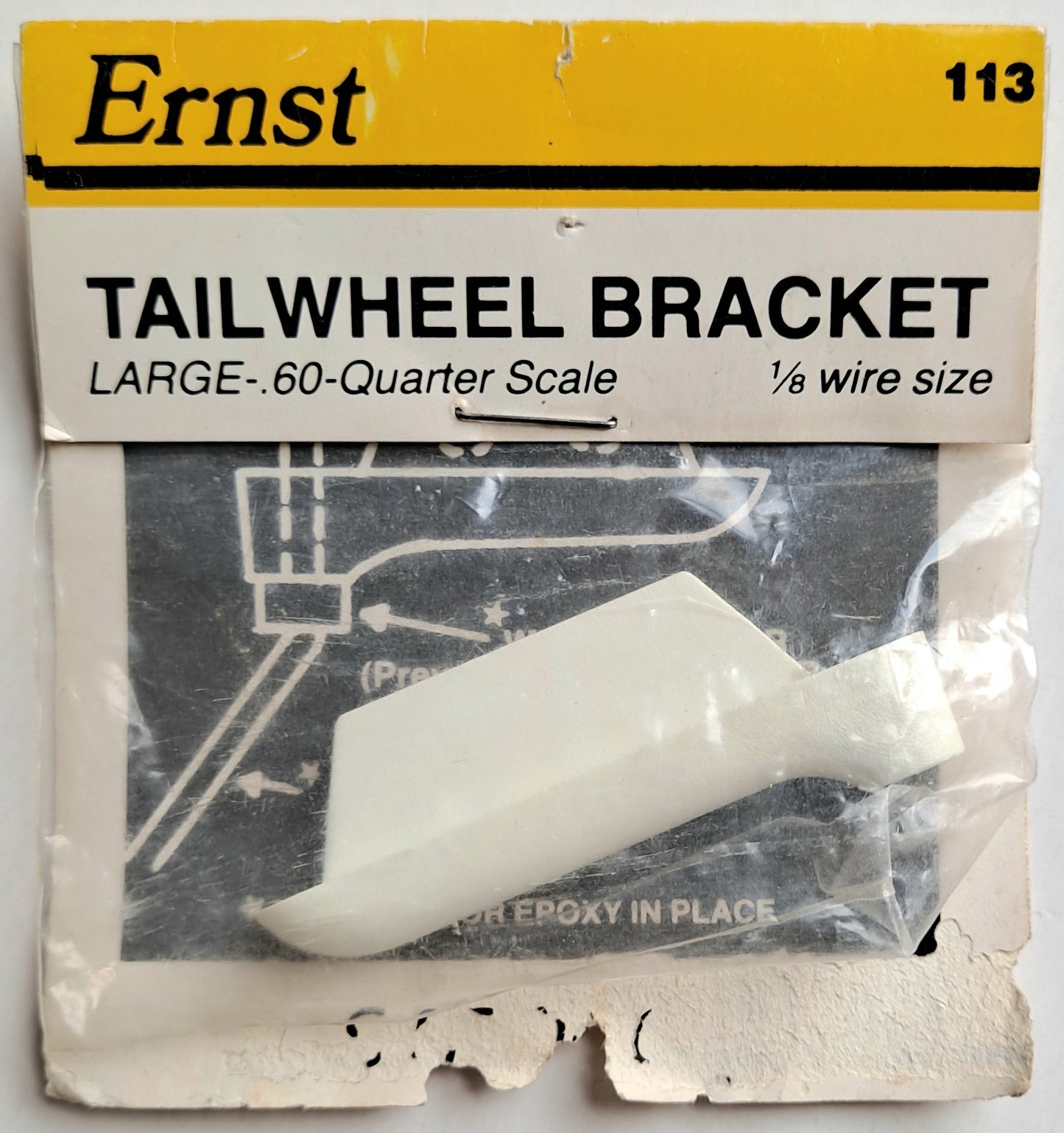 Ernst Large Tailwheel Bracket .60 Quarter Scale 1/8" Wire Size #113