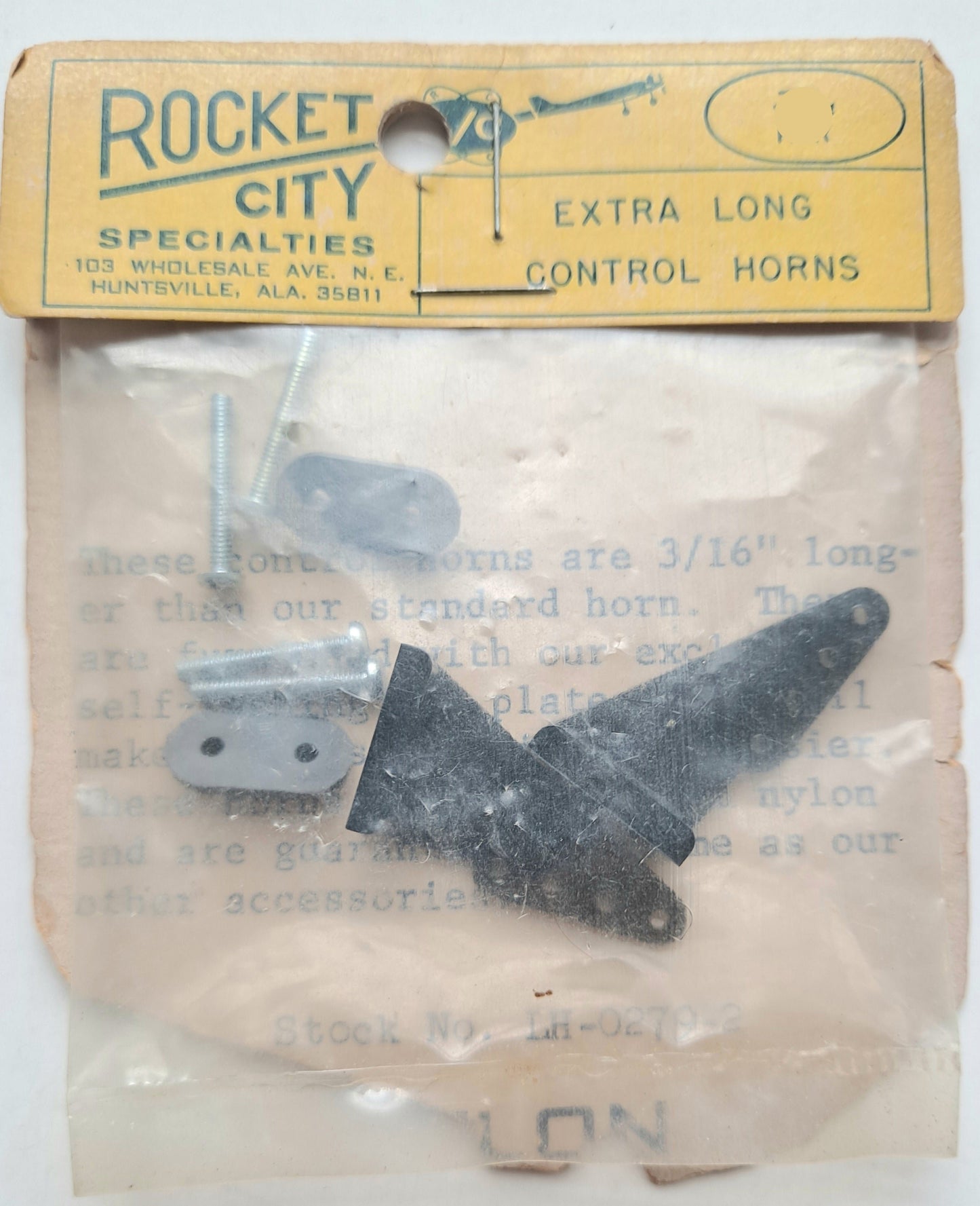 Rocket City Nylon Extra Long 1" Control Horns (2 sets) #LH-0279-2