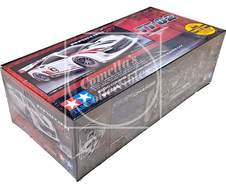 Model car kit packaging with Tamiya branding on a white background