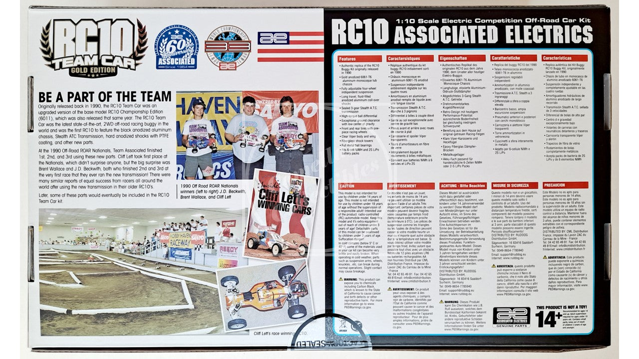 Brochure or flyer with text and images related to RC model cars, featuring a layout with multiple columns and text blocks.