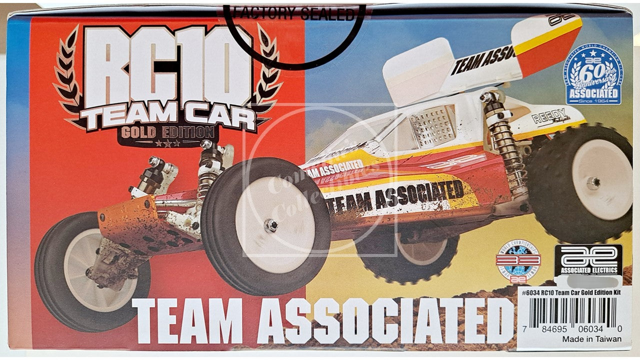 Boxed Team Associated RC10 Team Car model kit with red and white design