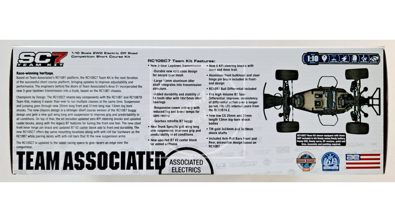 Team Associated RC10 SC7 Team Kit Short Course Truck 2WD 1:10 Electric #70010