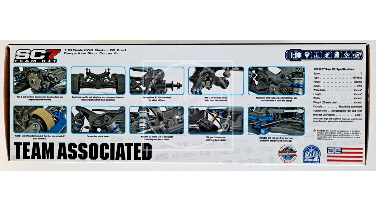 Team Associated RC10 SC7 Team Kit Short Course Truck 2WD 1:10 Electric #70010