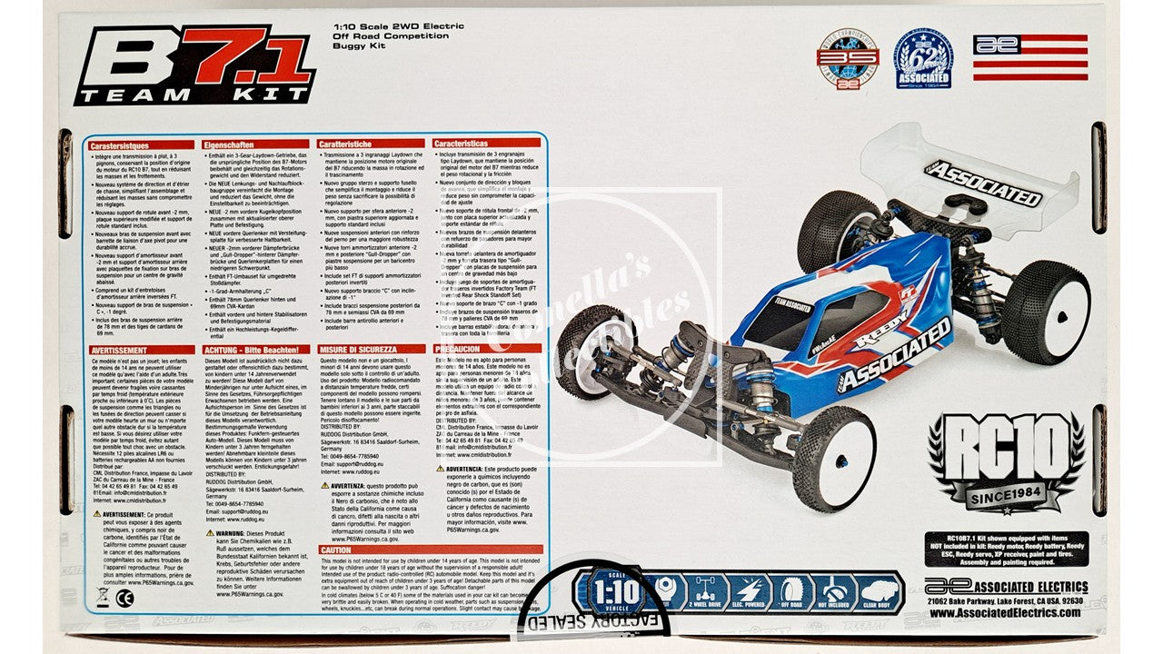 Team Associated RC10 B7.1 Team Kit 1:10 2WD Off-Road Electric Buggy 90046