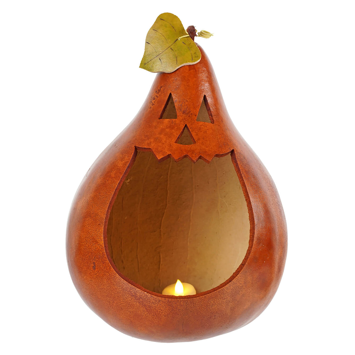 Hand-Crafted Gourd - Jack-O-Lantern Large Candy Dish