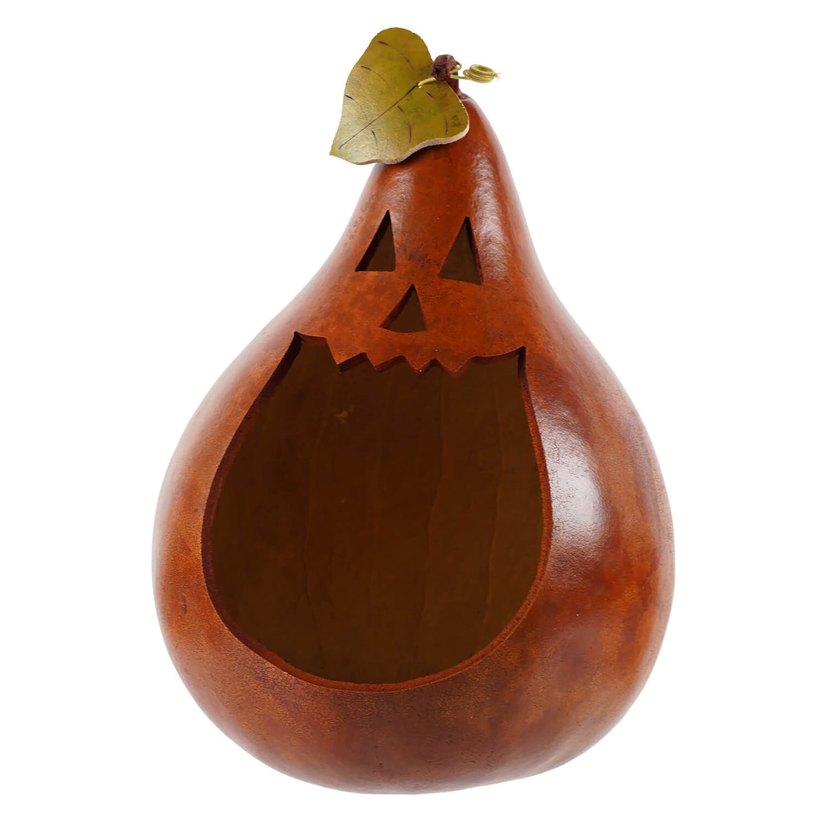 Hand-Crafted Gourd - Jack-O-Lantern Large Candy Dish