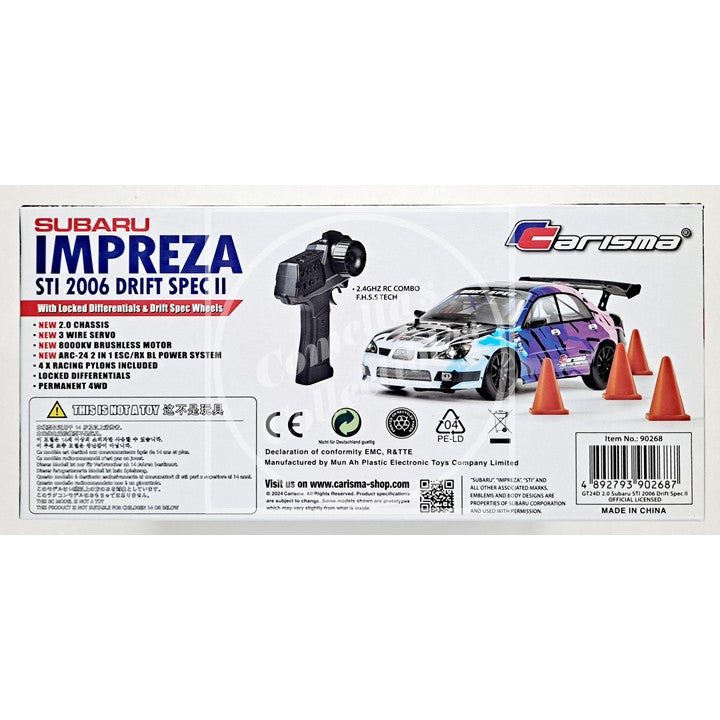 Carisma 90268 GT24 2.0 Subaru Impreza STI 2006 Drift Spec 1/24 4WD RTR Brushless