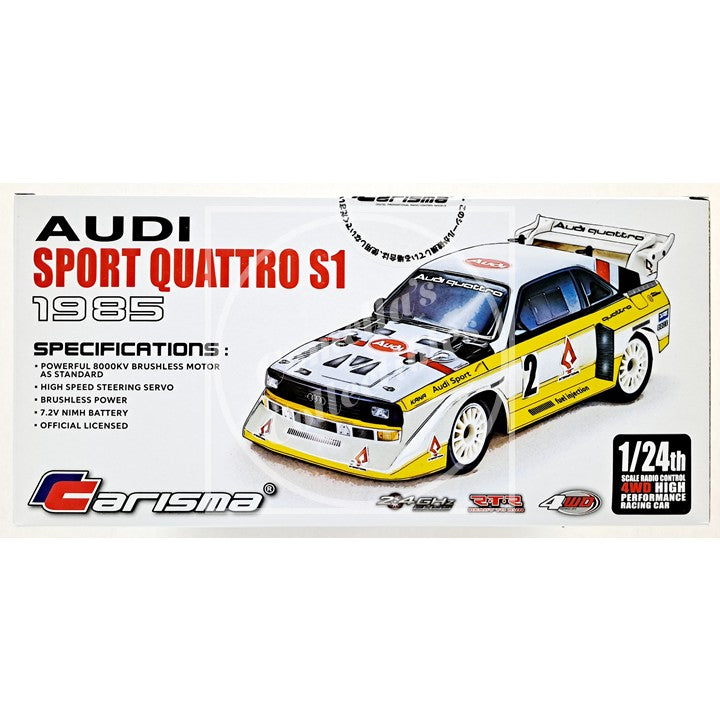 Carisma GT24 1/24 2.0 1985 Audi Sport Quattro S1 4WD RTR Brushless 91968