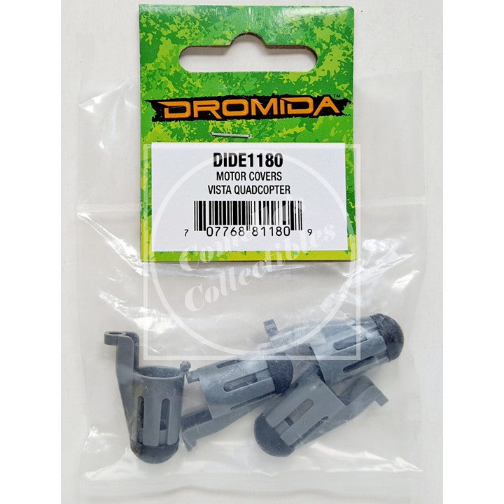 Dromida DIDE1180 motor covers for a Vista Quadcopter, packaged in a clear plastic bag with a green and white cardboard header.