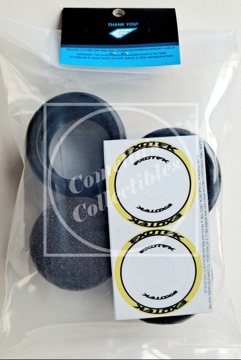 Exotek 1/10 F1 Rubber Rear Tires and Foam Inserts 36X Yellow Medium (1 Pr) #2118