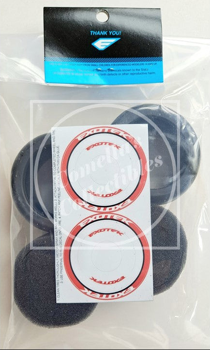 Exotek 1/10 F1 Rubber Rear Tires & Foam Inserts 28X Dbl-Red-Super-Soft (1 Pr) #2133