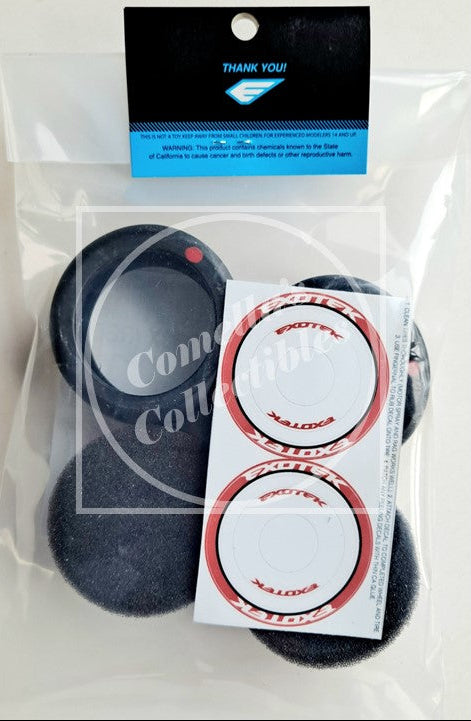Exotek 1/10 F1 Rubber Front Tires and Foam Inserts 38X Red-Medium (1 Pr) #2194