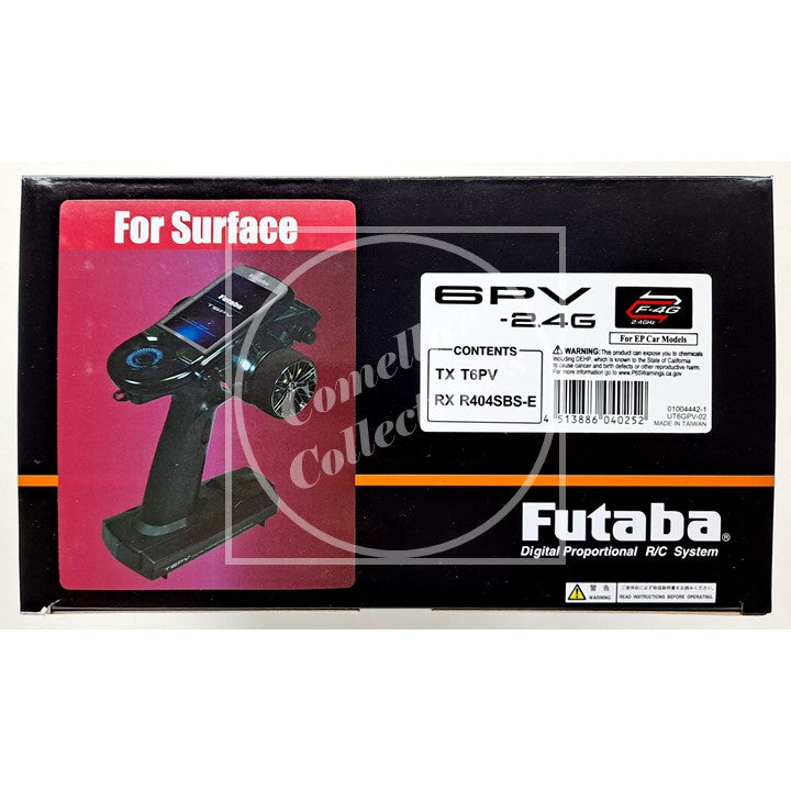 Futaba RC system packaging with remote control on a white background