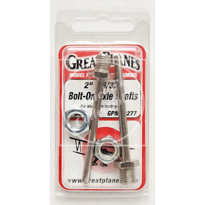 Great Planes GPMQ4277 2" x 5/32" Bolt-On Axle Shafts
