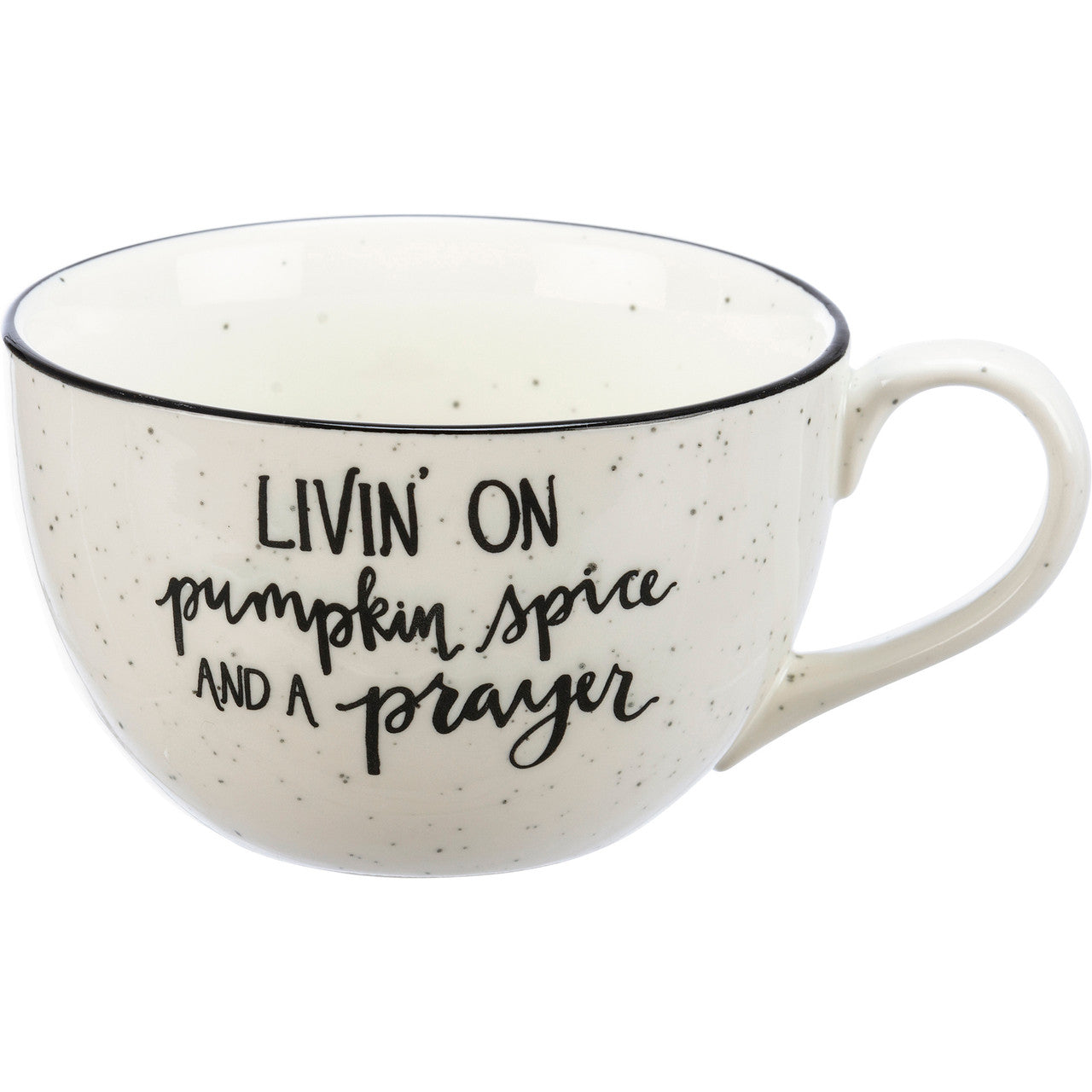 Primitives by Kathy "Livin On Pumpkin Spice and a Prayer" mug set