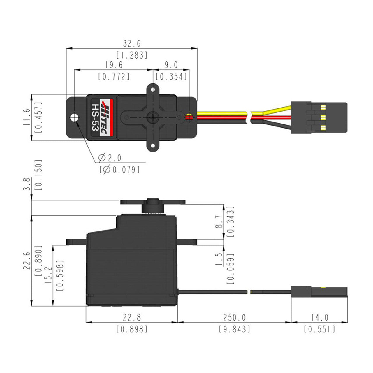 Hitec HS-53 Economy Feather Servo #31053S