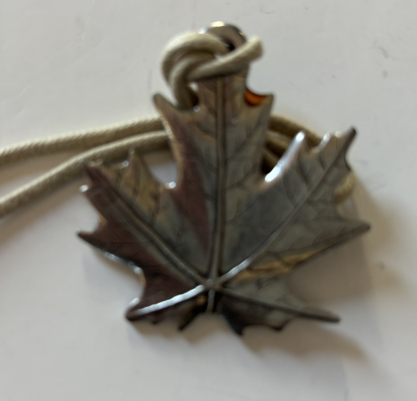 Danforth Pewter Maple Leaf Ornament/Basket Tie On