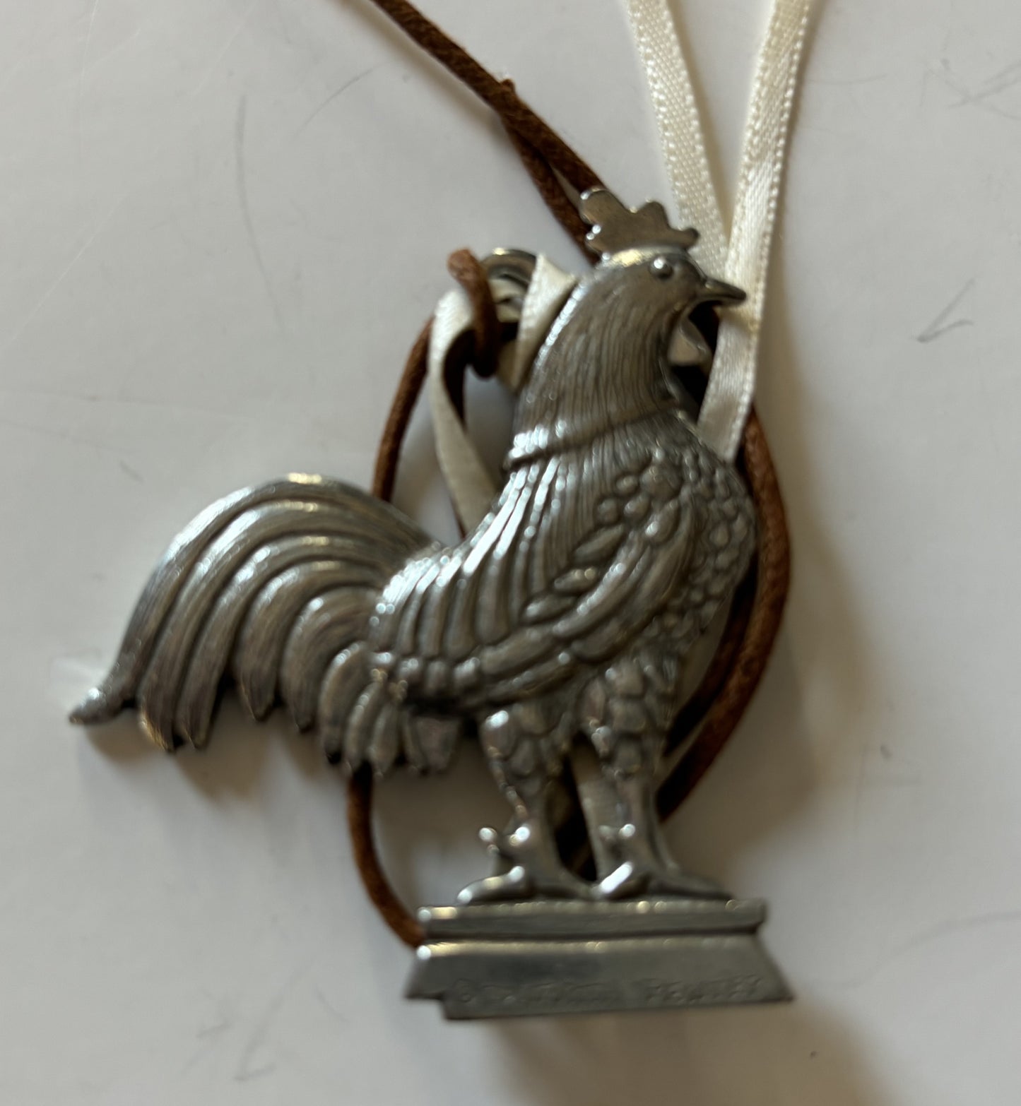 Danforth Pewter Rooster Ornament/Basket Tie On