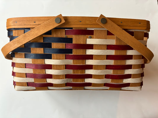 Longaberger 2012 Market Red, White and Blue Flag Basket