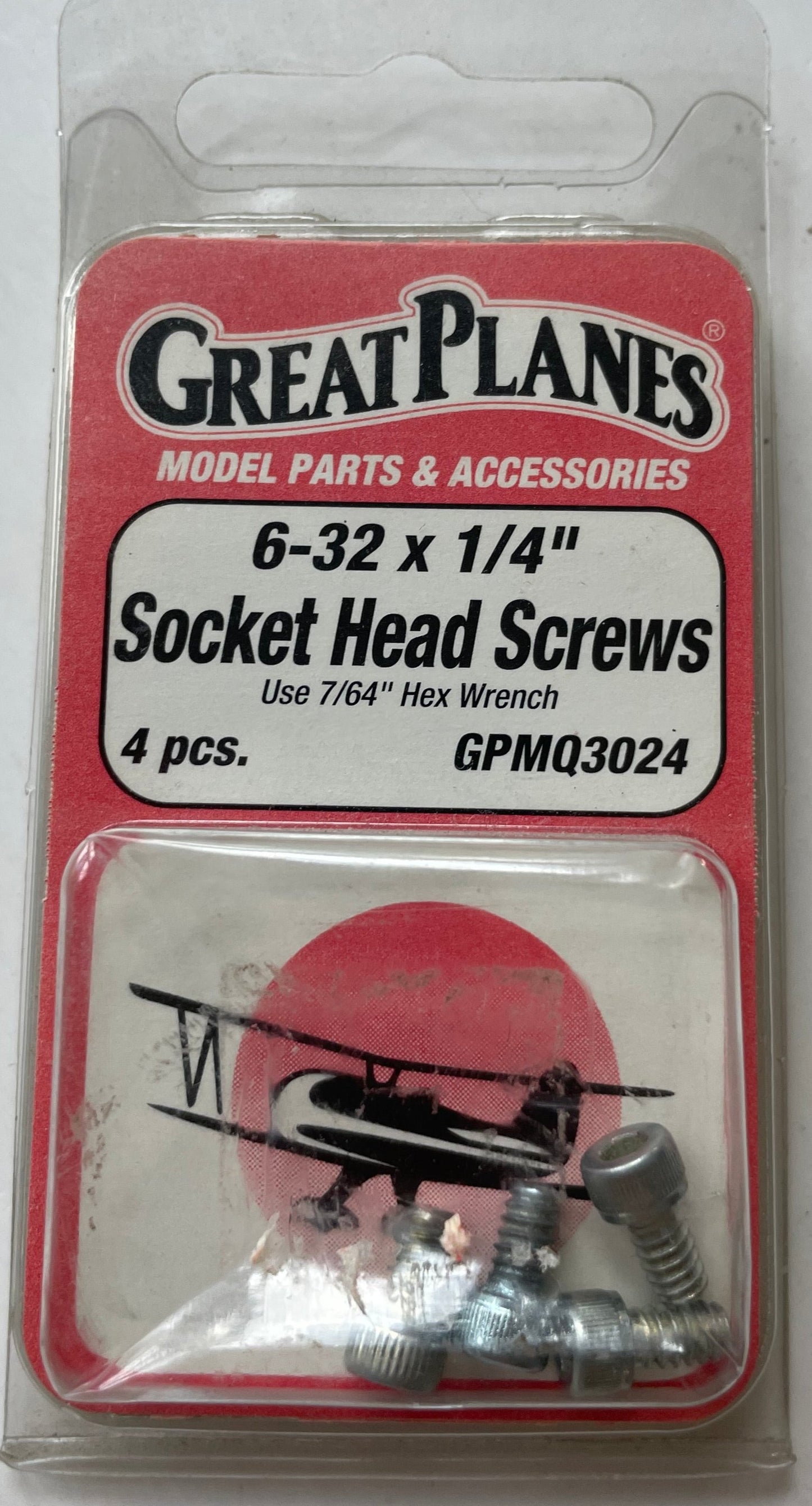 Great Planes 6-32 x 1/4" Socket Head Screws (4 pc) GPMQ3024