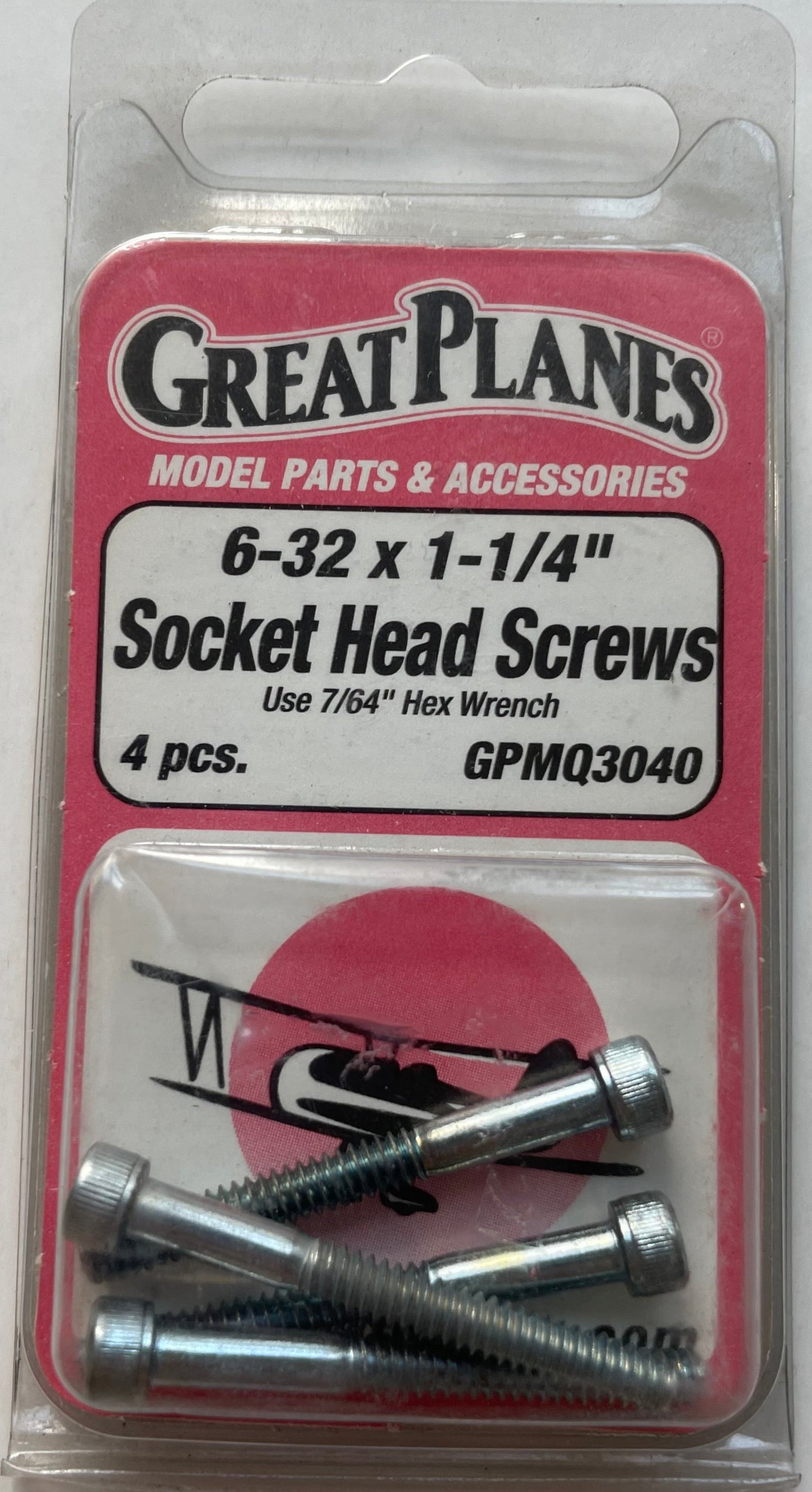 Great Planes 6-32 x 1-1/4" Socket Head Screws (4 pc) GPMQ3040